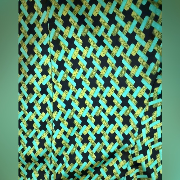 V Cristina Geometric Flare Pants in Green and Blue Size 8 - Picture 8 of 9